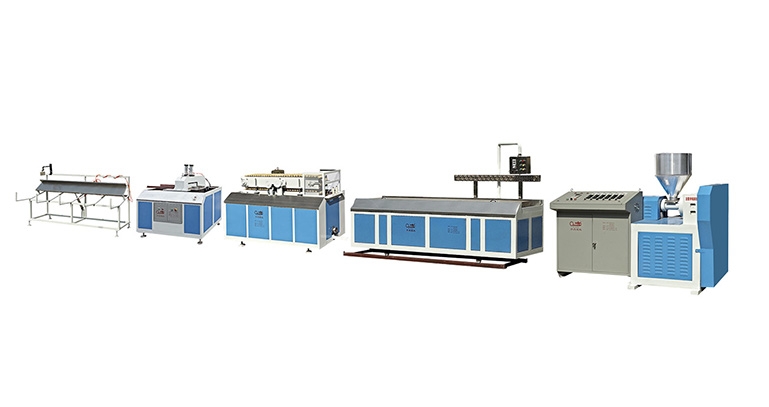 SJ Series of PVC/PS/PE Single-screw Plastic Profiles Extrusion Line